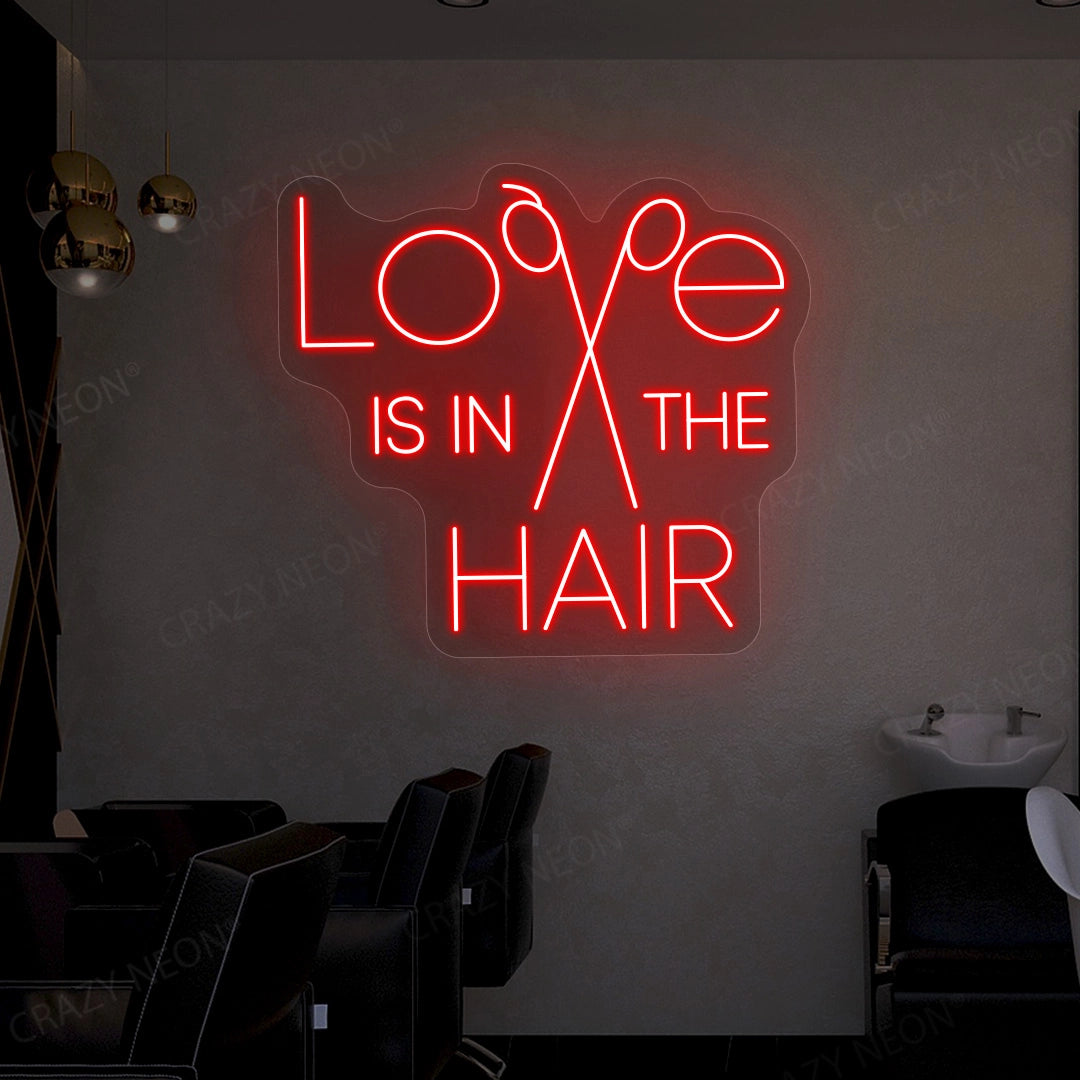 Love is in the hair neon sign image 0