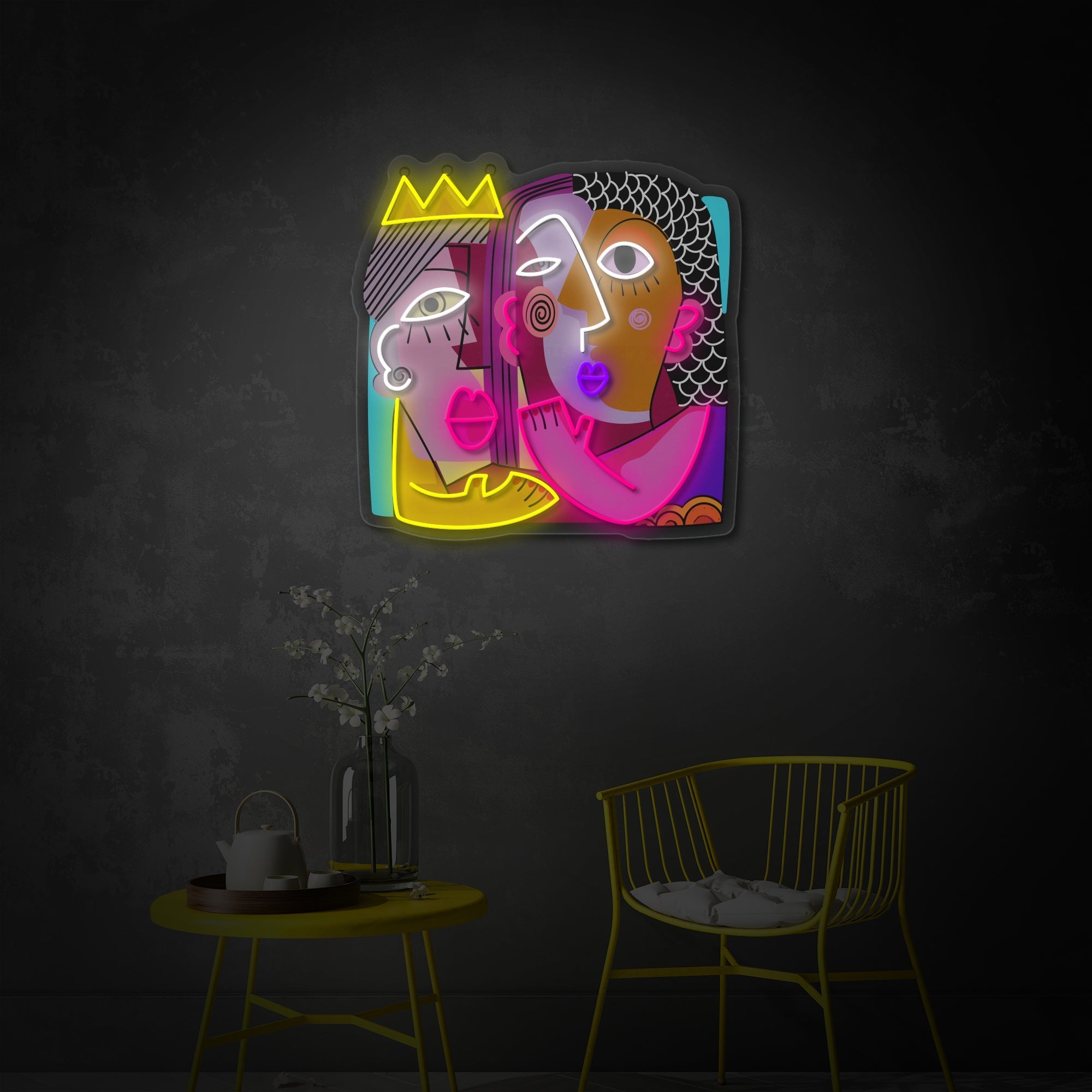 Minimalist Couple LED Neon Sign | Modern Wall Art
