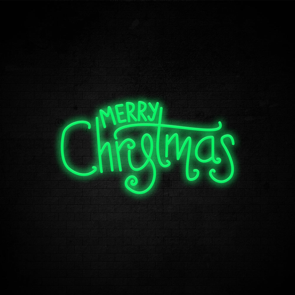 Merry Christmas LED Neon Sign (Style 2) in Green