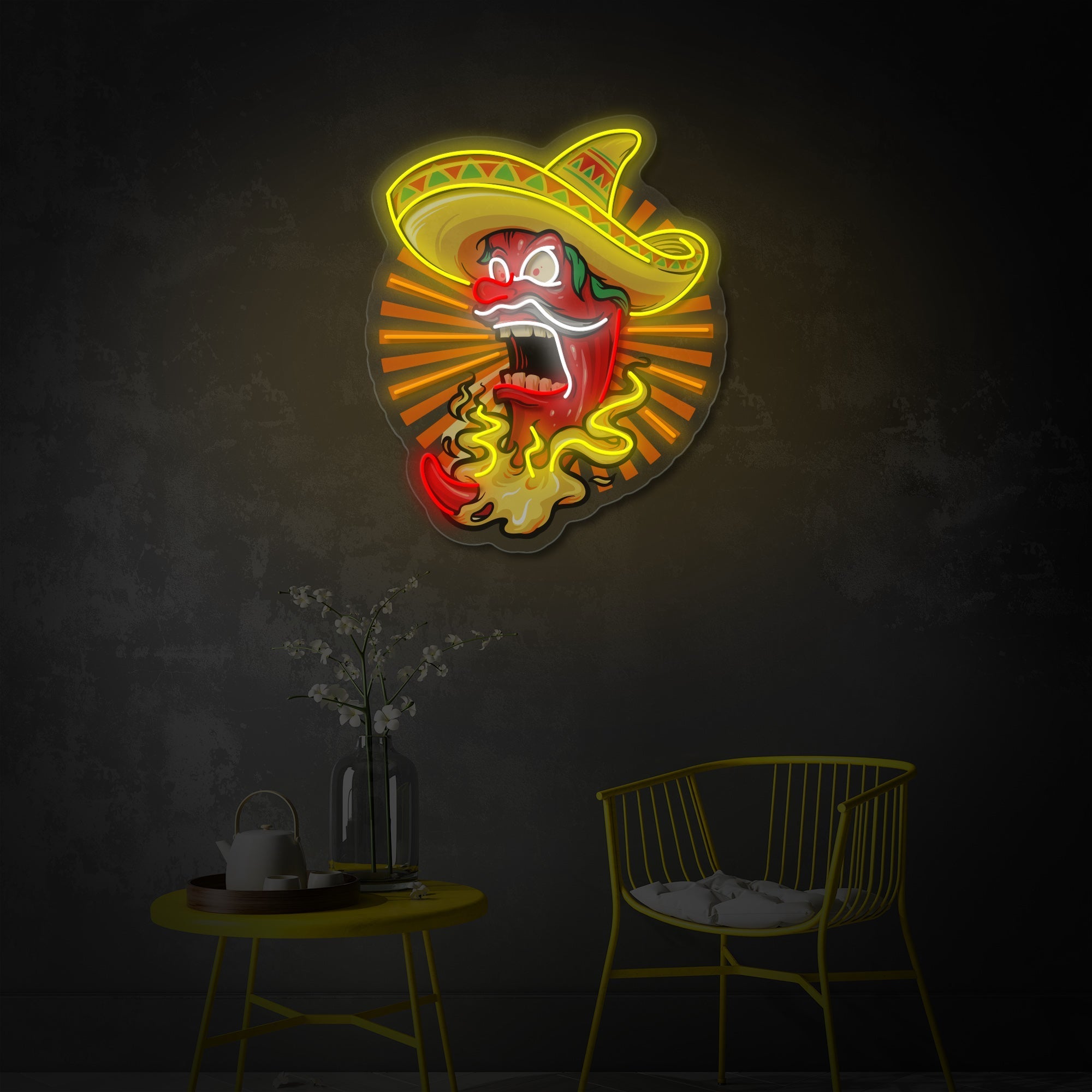 Mexican Chili Character LED Neon Sign | Restaurant Decor - MEON NEON