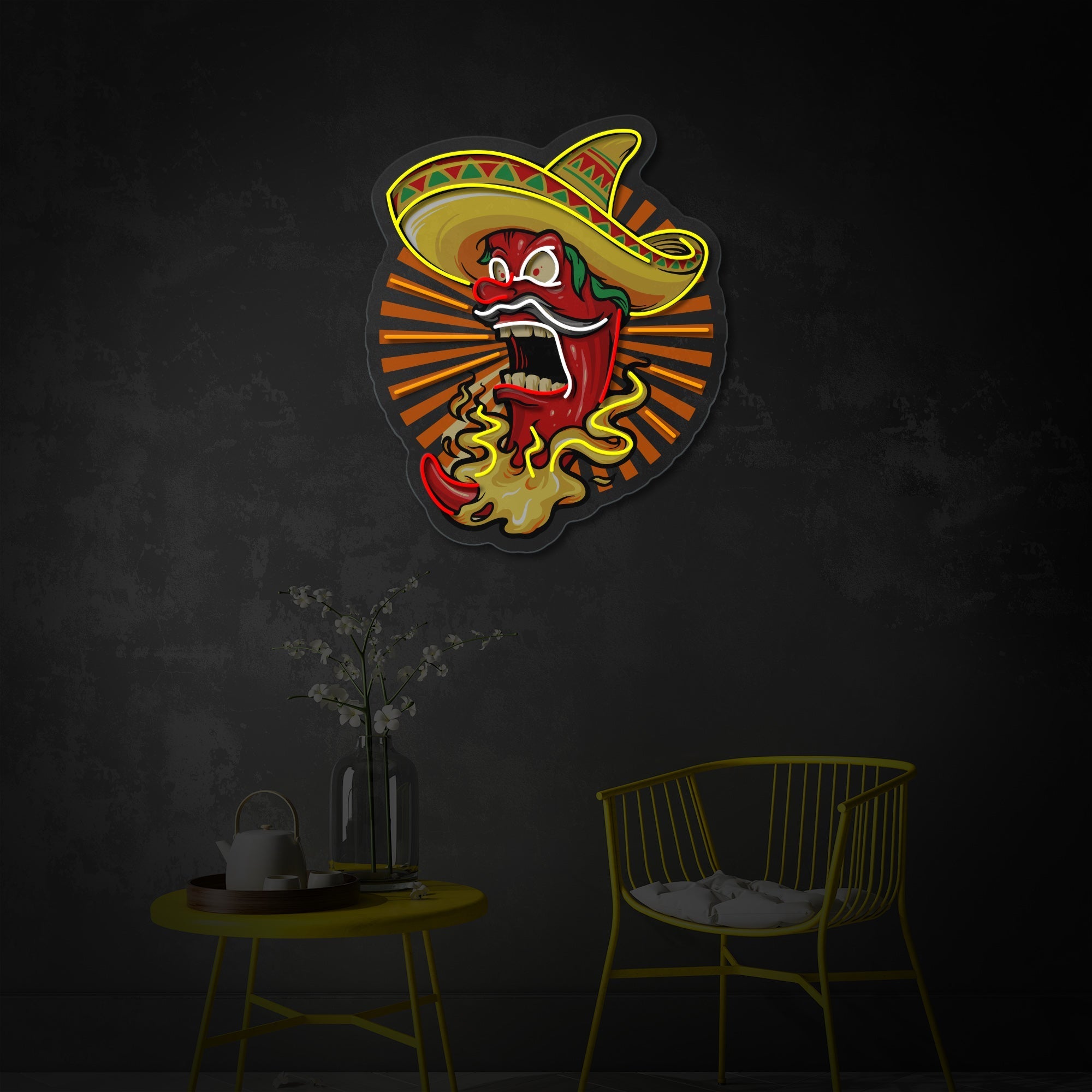 Mexican Chili Character LED Neon Sign | Restaurant Decor - MEON NEON