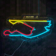 Custom Neon LED Racing Man Cave Advertising Sign for Miami International Autodrome Circuit Made of Acrylic - LED Neon Sign
