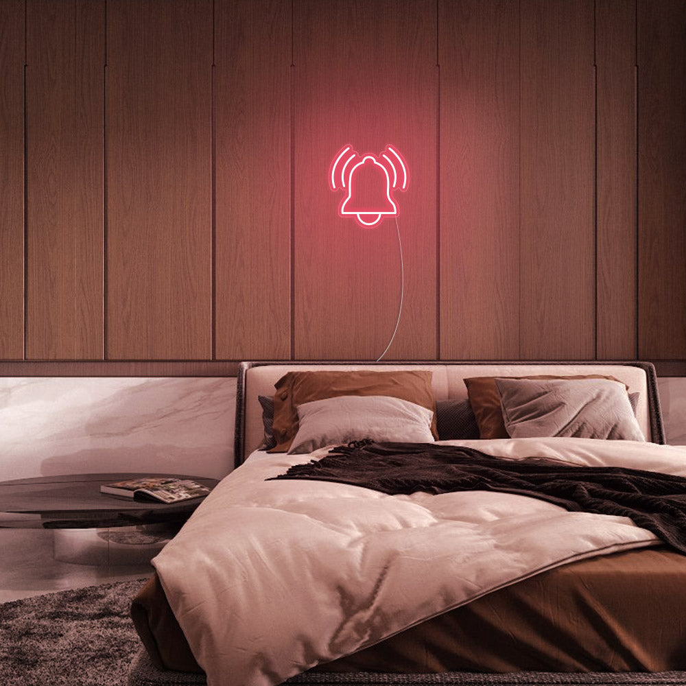 Mini Alarm Clock LED Neon Sign in Light Pink