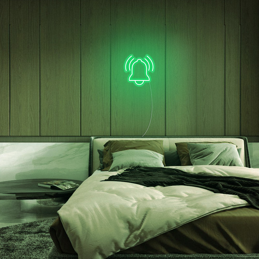Mini Alarm Clock LED Neon Sign in Green