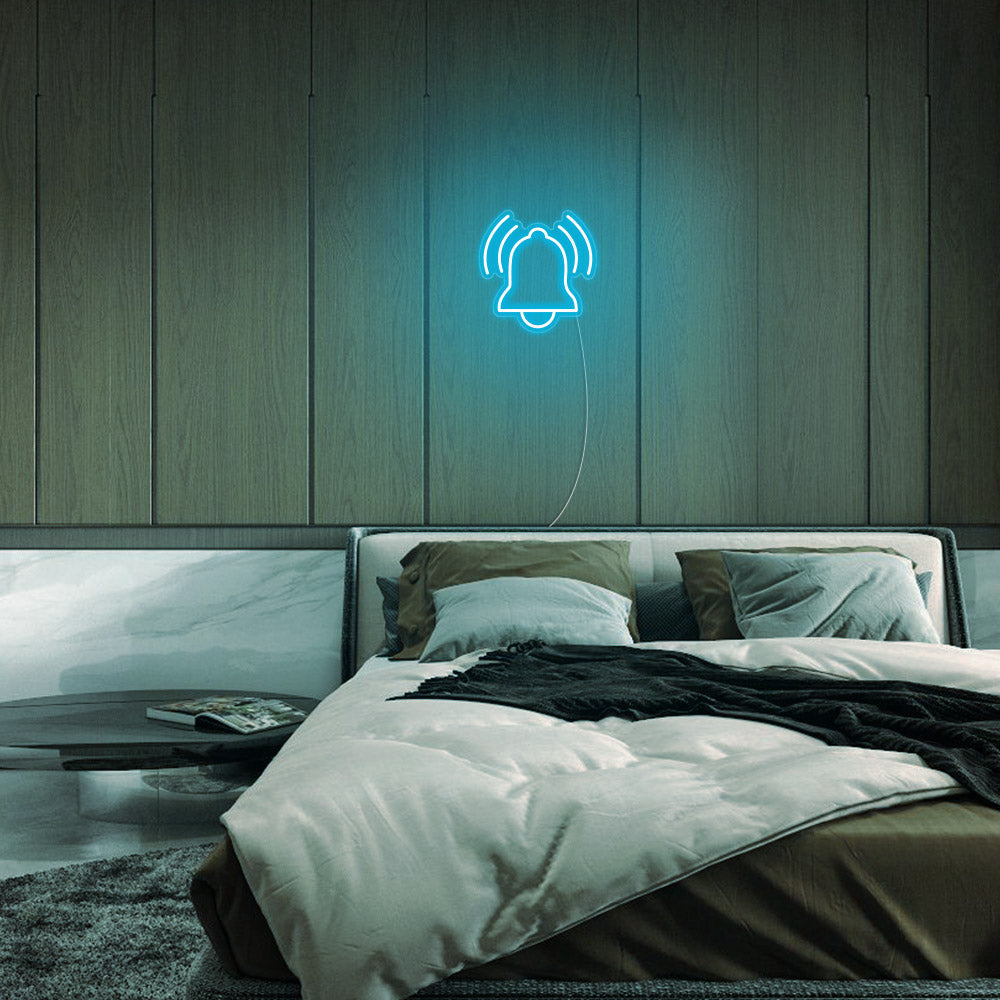 Mini Alarm Clock LED Neon Sign in Ice Blue
