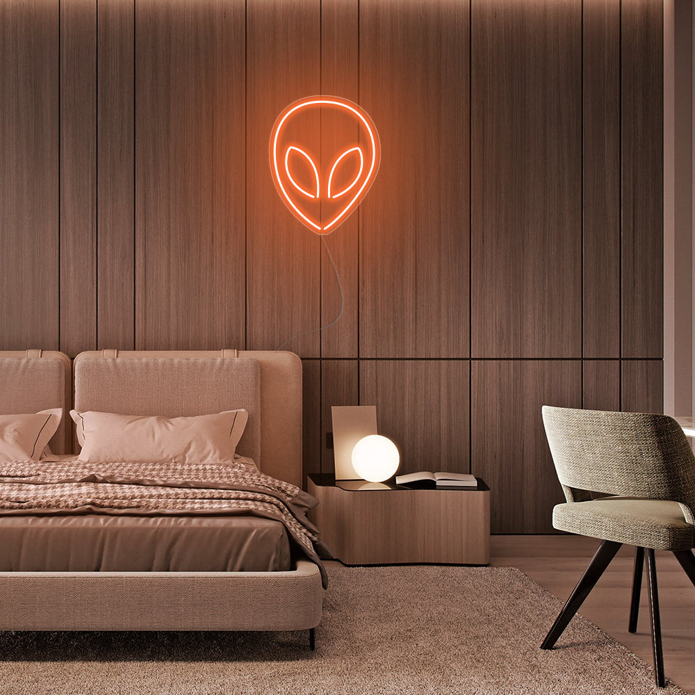 Mini Alien LED Neon Sign in Orange