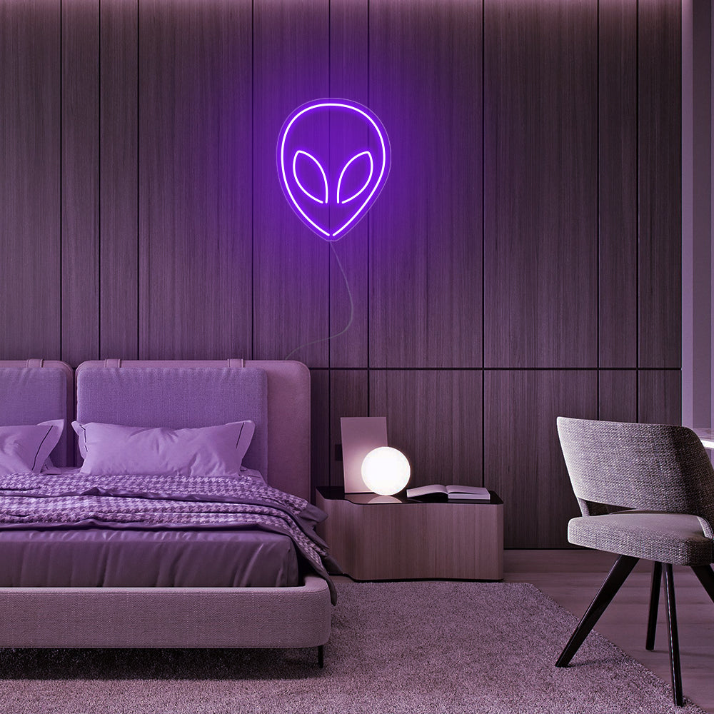 Mini Alien LED Neon Sign in Purple