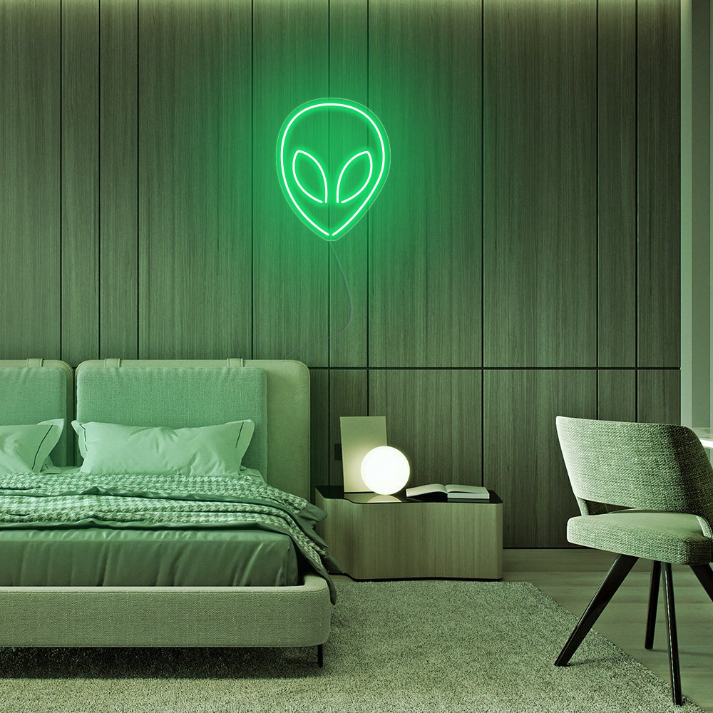 Mini Alien LED Neon Sign in Green