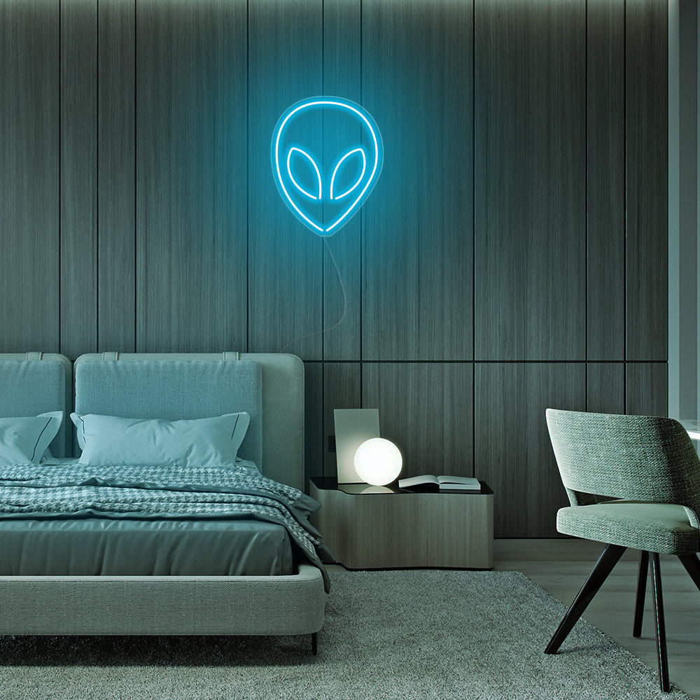 Mini Alien LED Neon Sign in Ice Blue