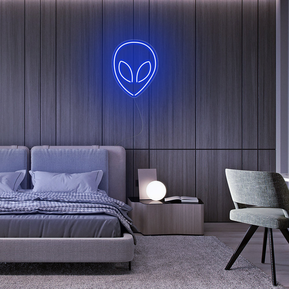 Mini Alien LED Neon Sign in Blue