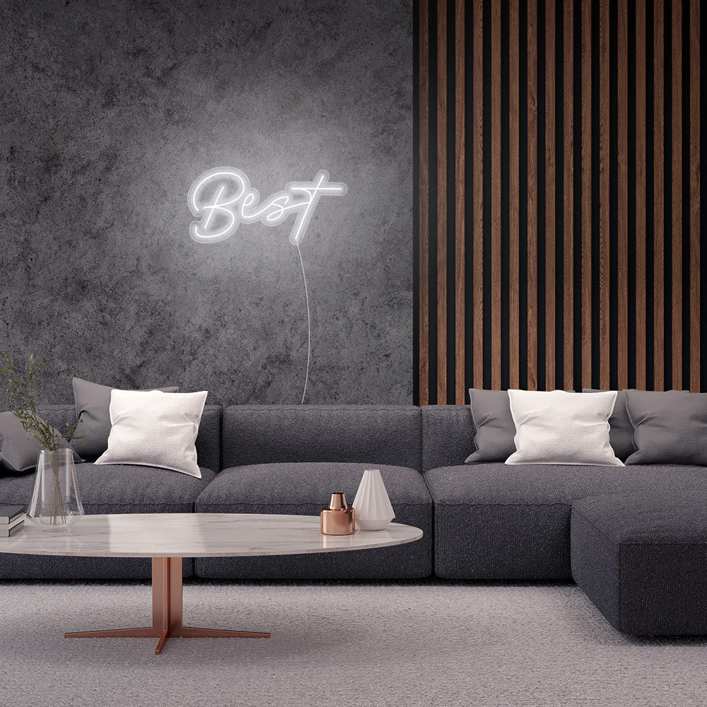Mini BEST Word LED Neon Sign in Cool White
