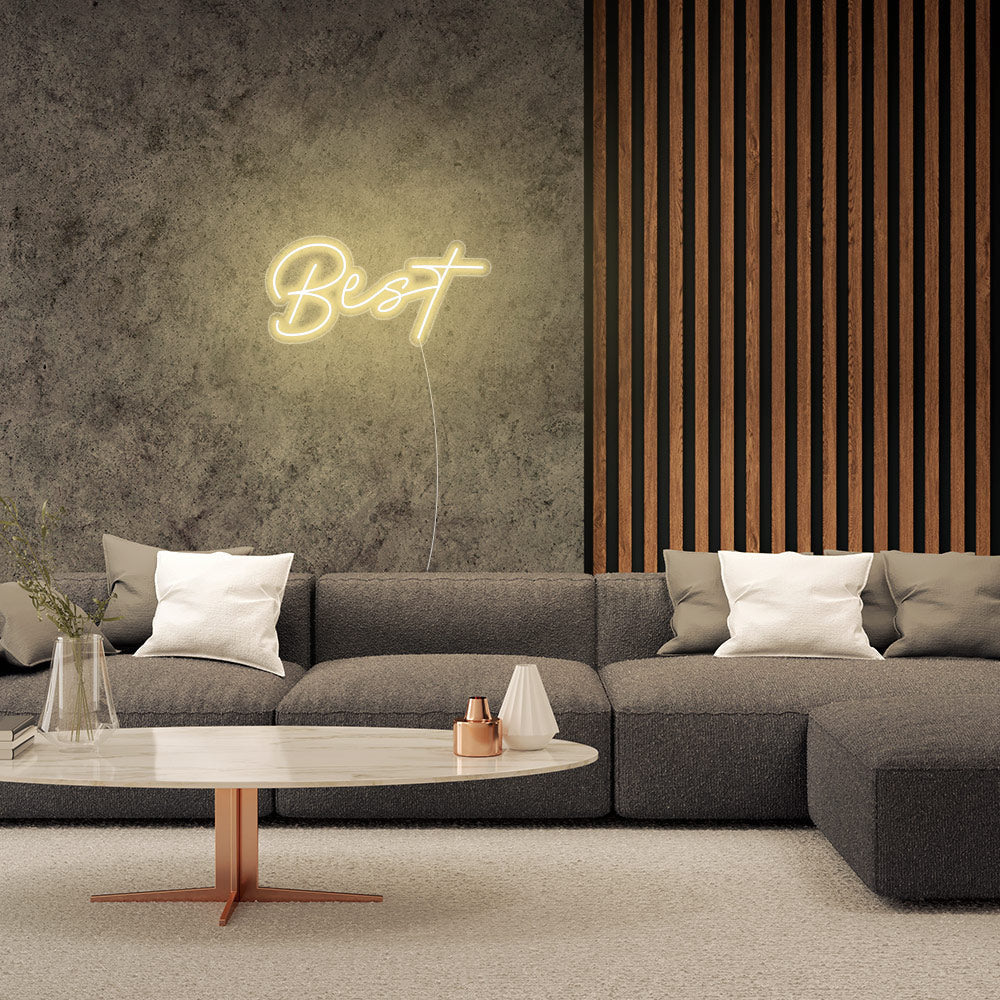 Mini BEST Word LED Neon Sign in Warm White