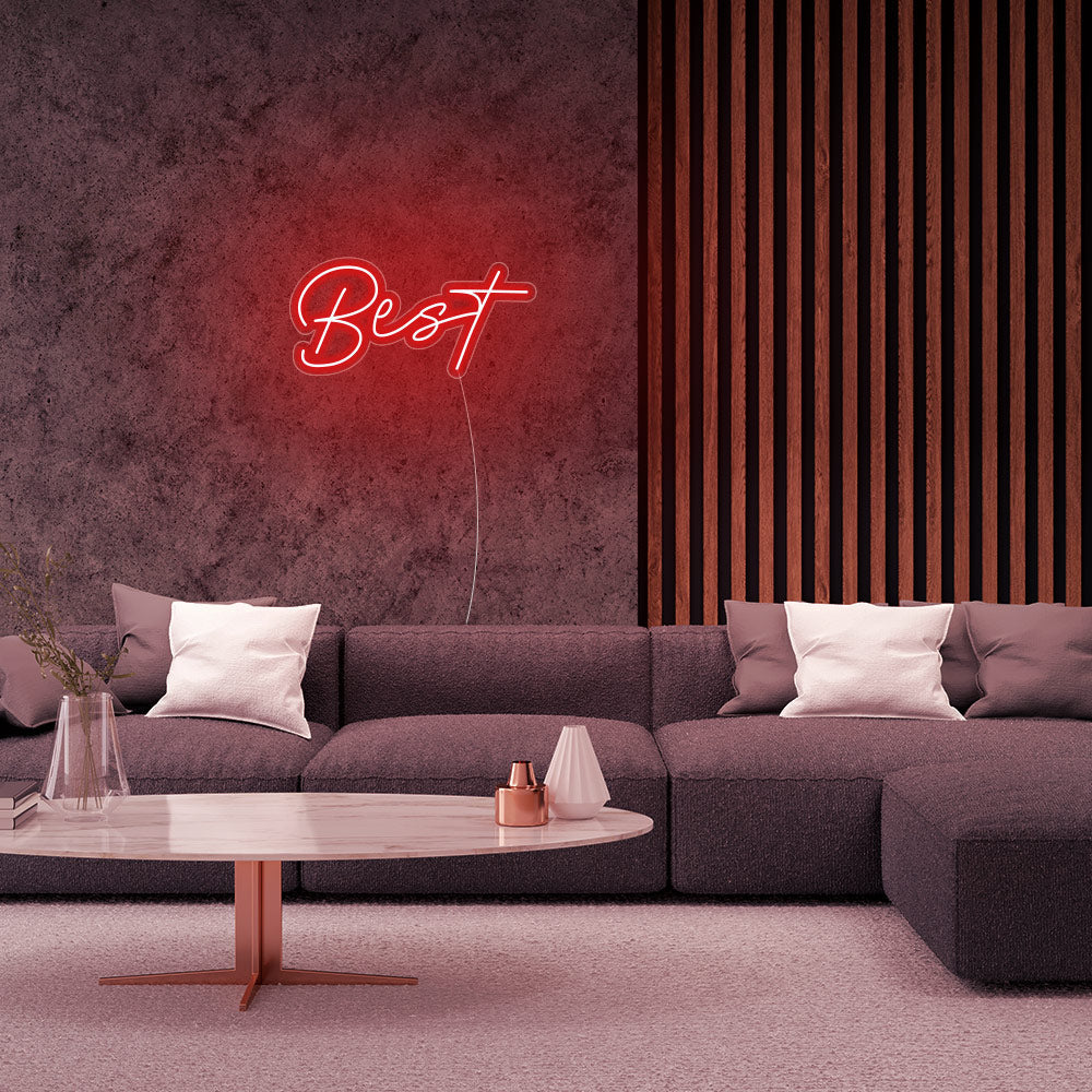 Mini BEST Word LED Neon Sign in Red