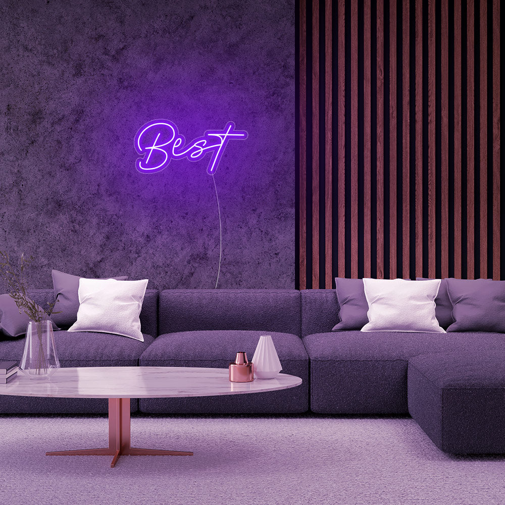 Mini BEST Word LED Neon Sign in Purple