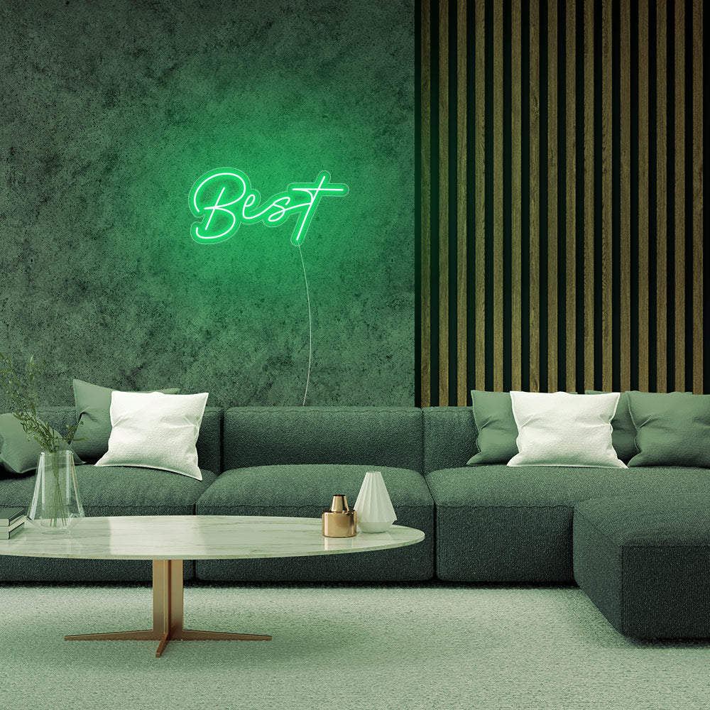 Mini BEST Word LED Neon Sign in Green