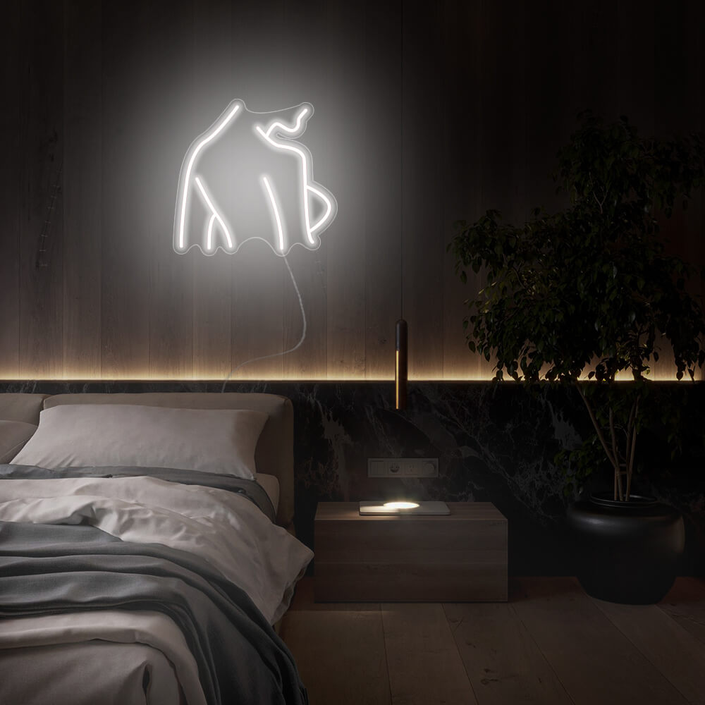 Mini Back Silhouette LED Neon Sign in Cool White