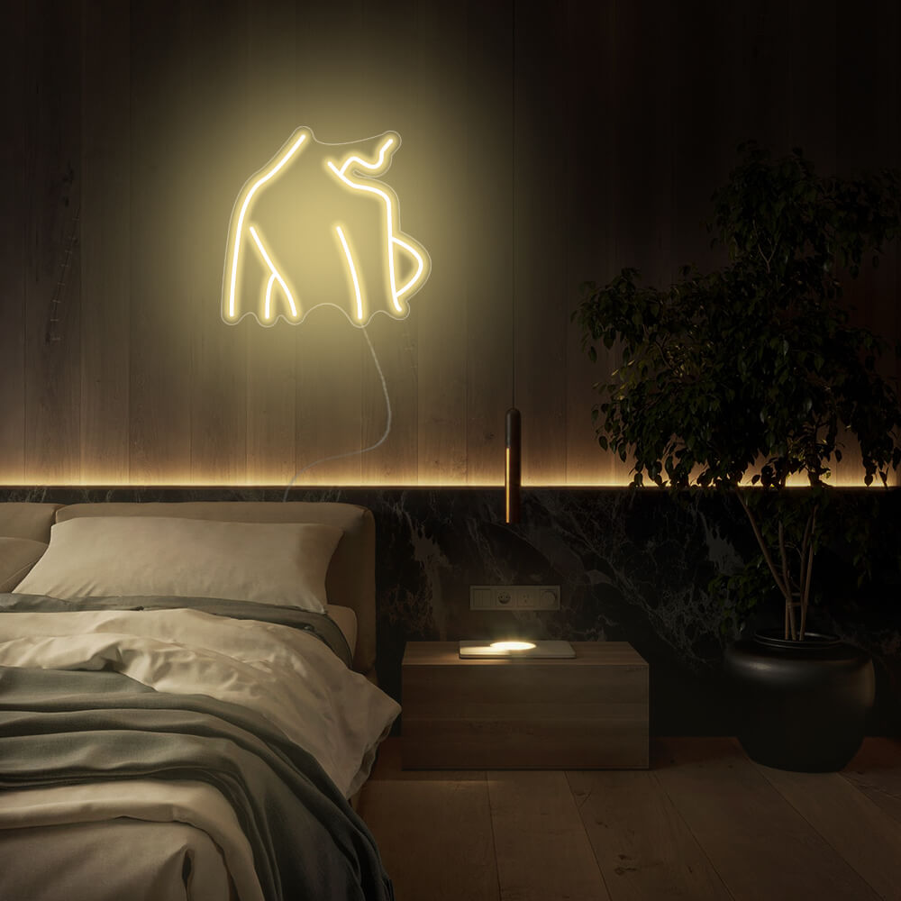 Mini Back Silhouette LED Neon Sign in Warm White