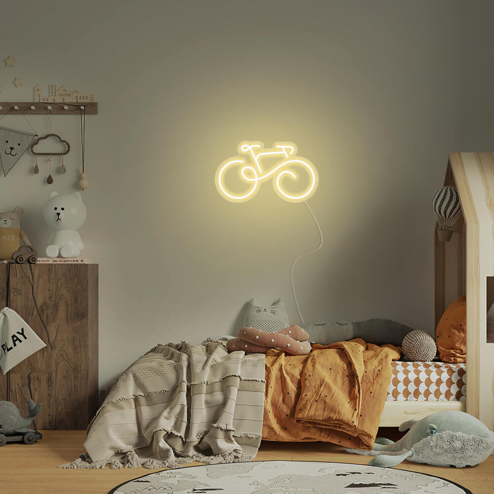 Mini Bicycle LED Neon Sign in Warm White