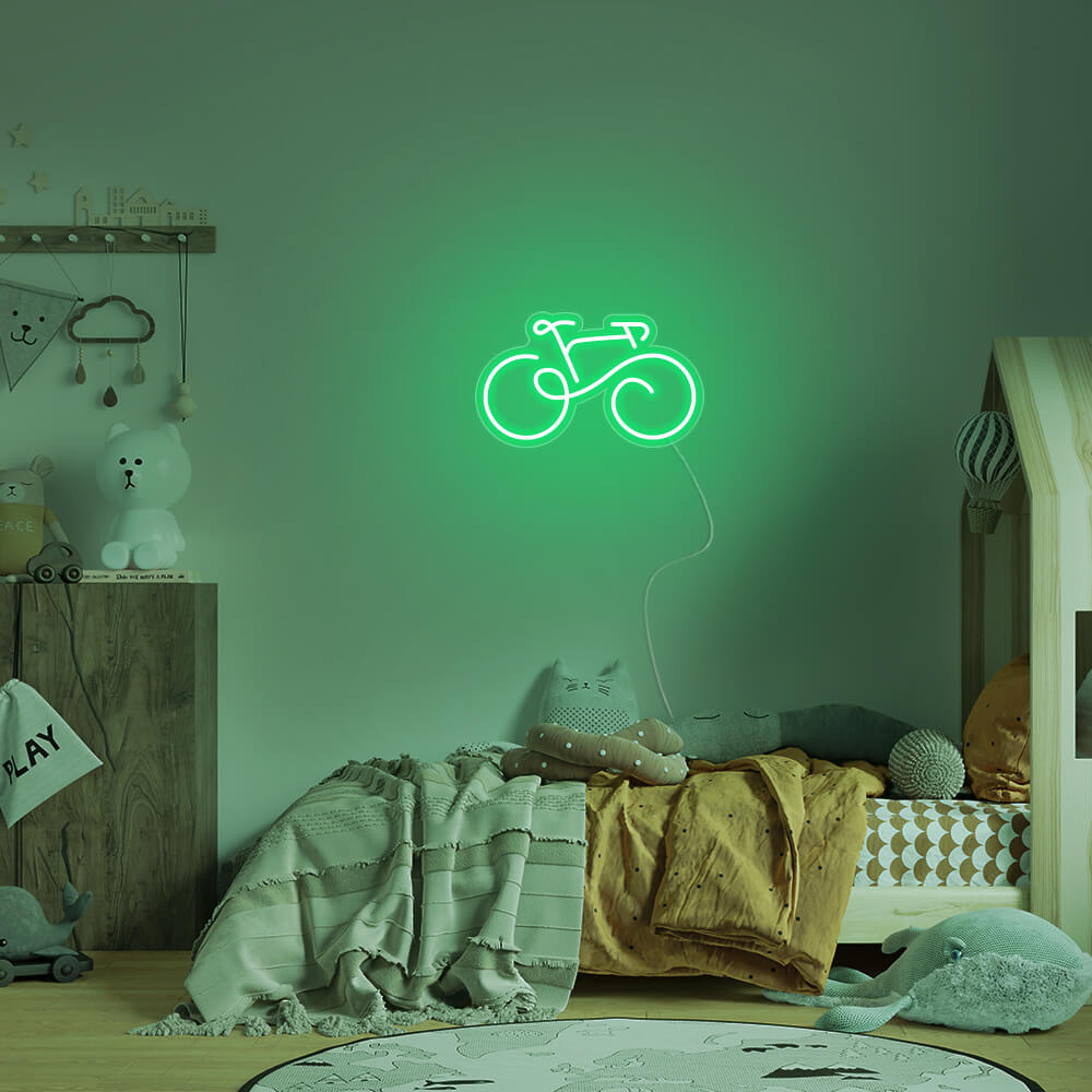 Mini Bicycle LED Neon Sign in Green
