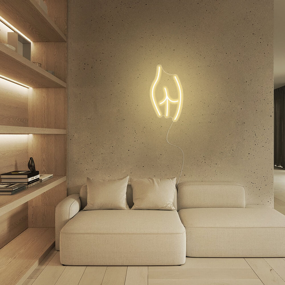 Mini Body Curve Line Art LED Neon Sign in Warm White