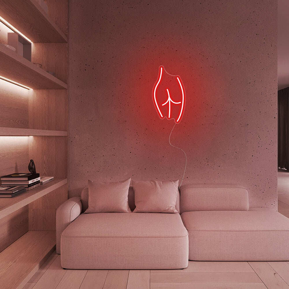 Mini Body Curve Line Art LED Neon Sign in Red
