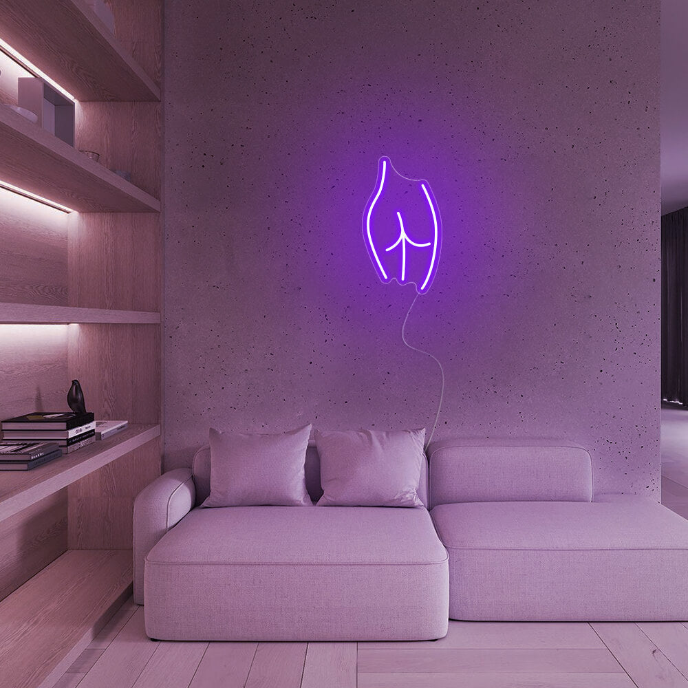 Mini Body Curve Line Art LED Neon Sign in Purple