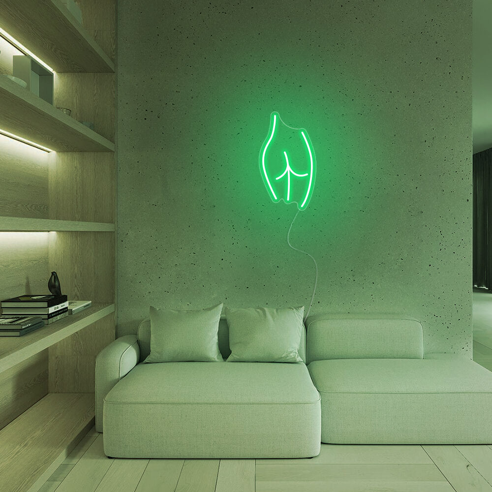 Mini Body Curve Line Art LED Neon Sign in Green
