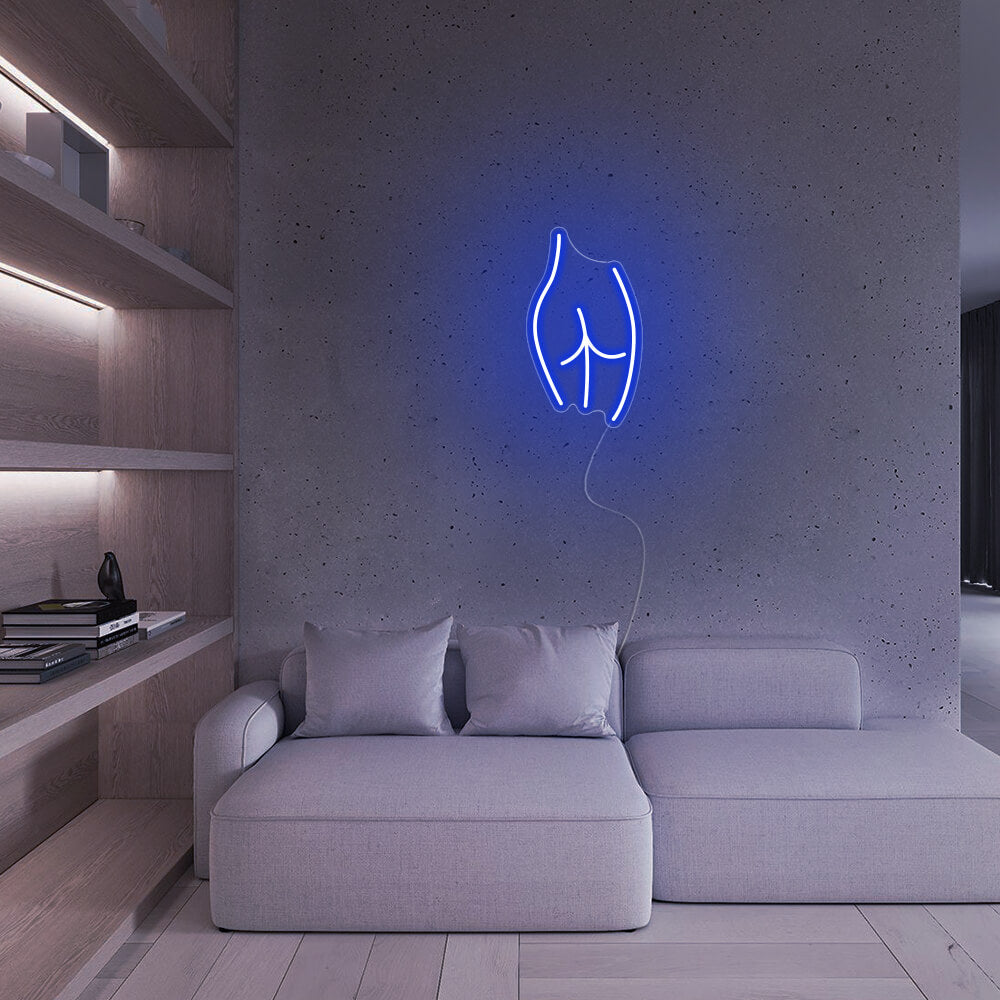 Mini Body Curve Line Art LED Neon Sign in Blue