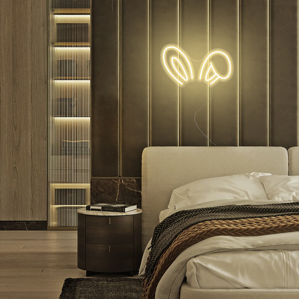 Mini Bunny Ears LED Neon Sign in Warm White