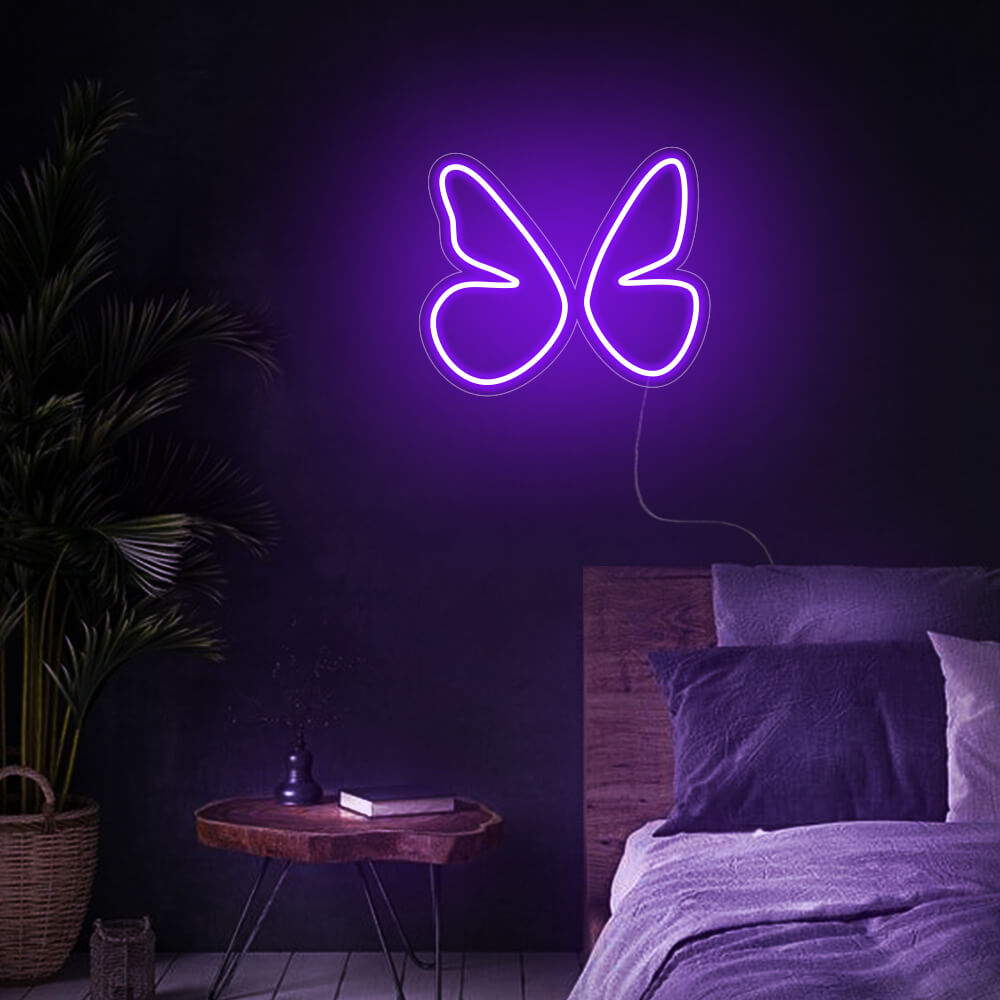 Mini Butterfly LED Neon Sign in Purple