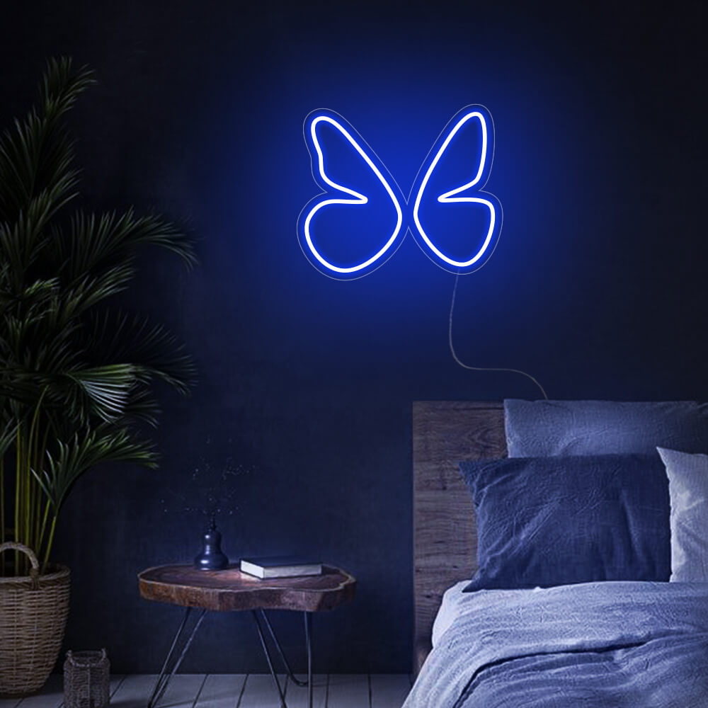 Mini Butterfly LED Neon Sign in Blue