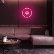 Mini CD Disc LED Neon Sign in Hot Pink
