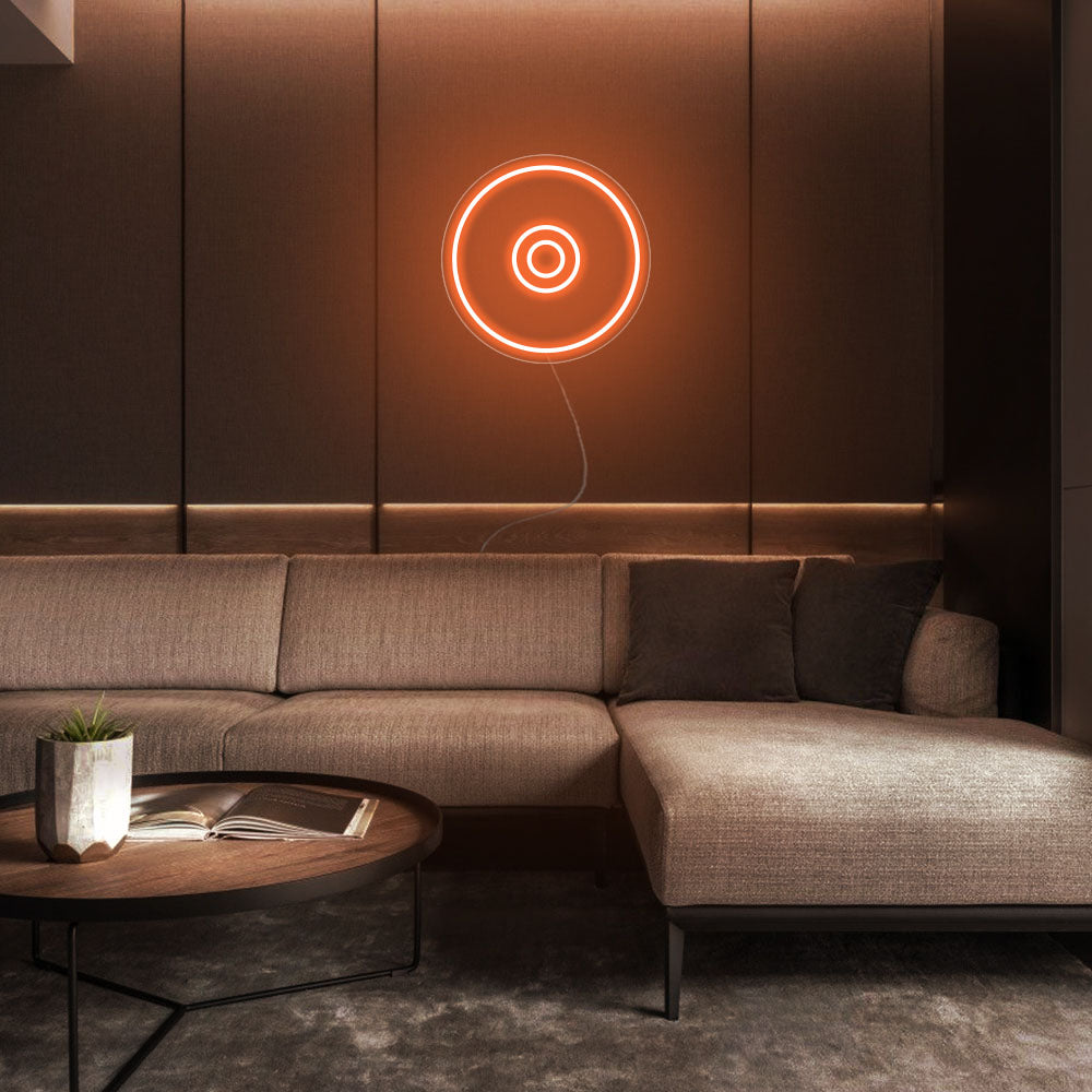 Mini CD Disc LED Neon Sign in Orange