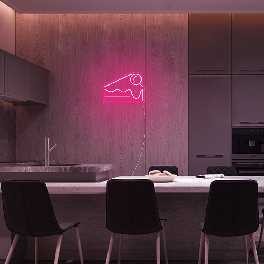 Mini Cheesecake LED Neon Sign in Hot Pink