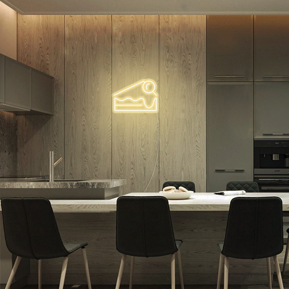 Mini Cheesecake LED Neon Sign in Warm White