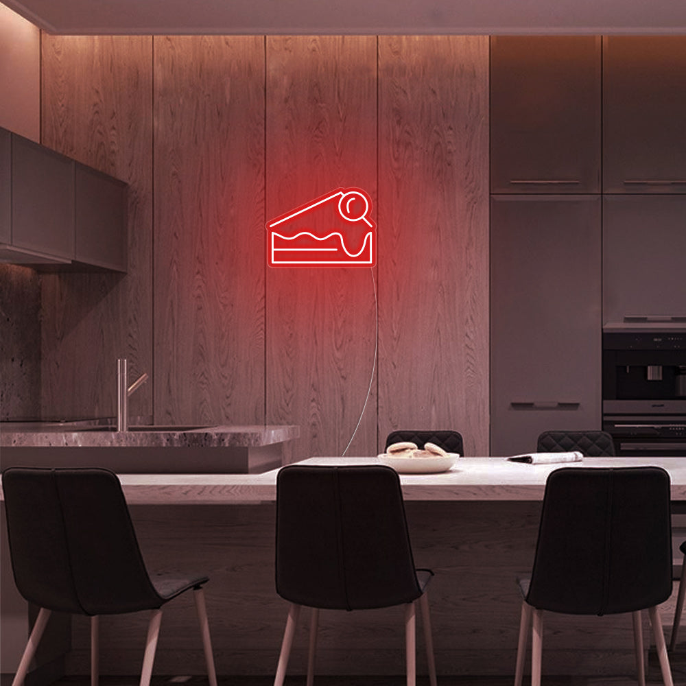 Mini Cheesecake LED Neon Sign in Red