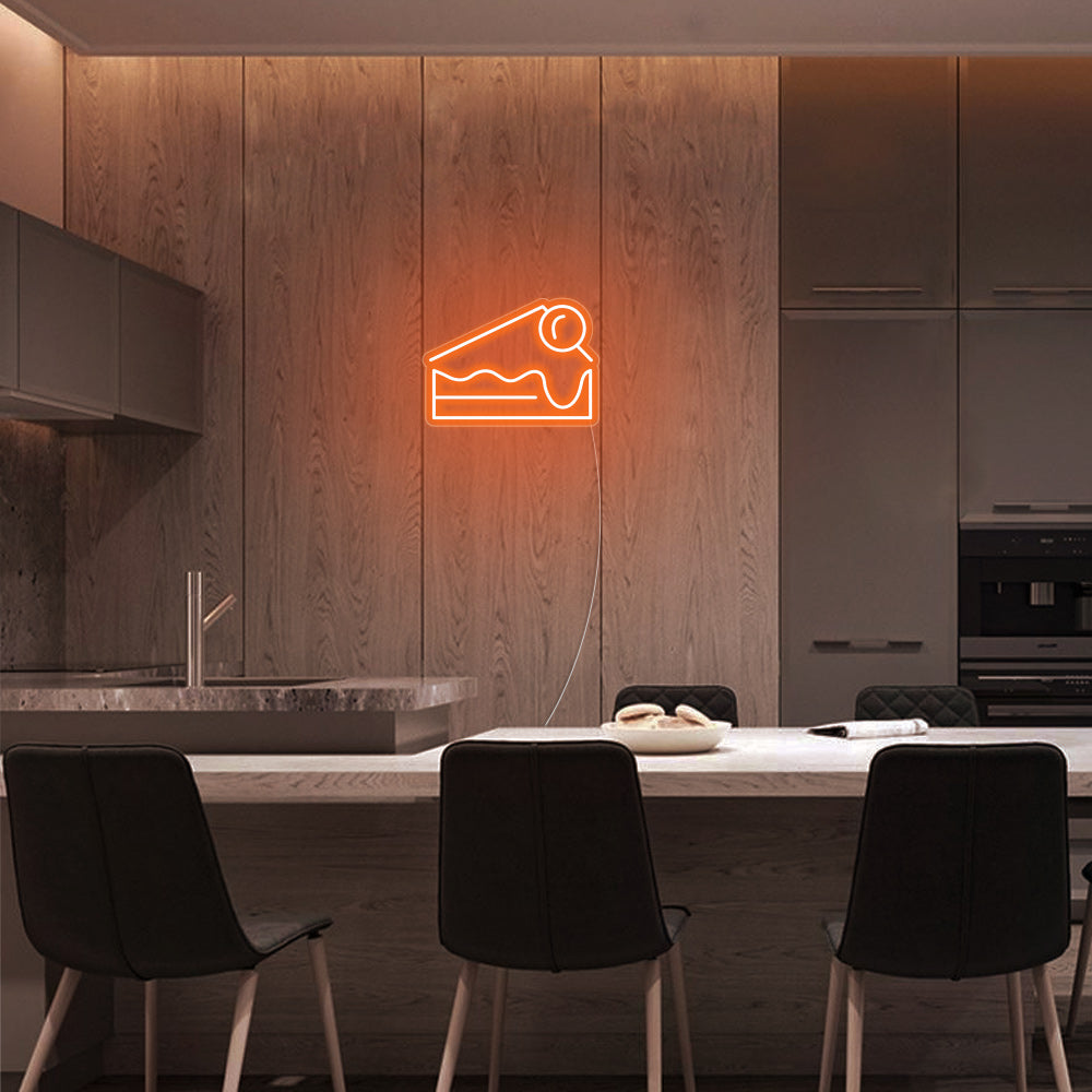 Mini Cheesecake LED Neon Sign in Orange