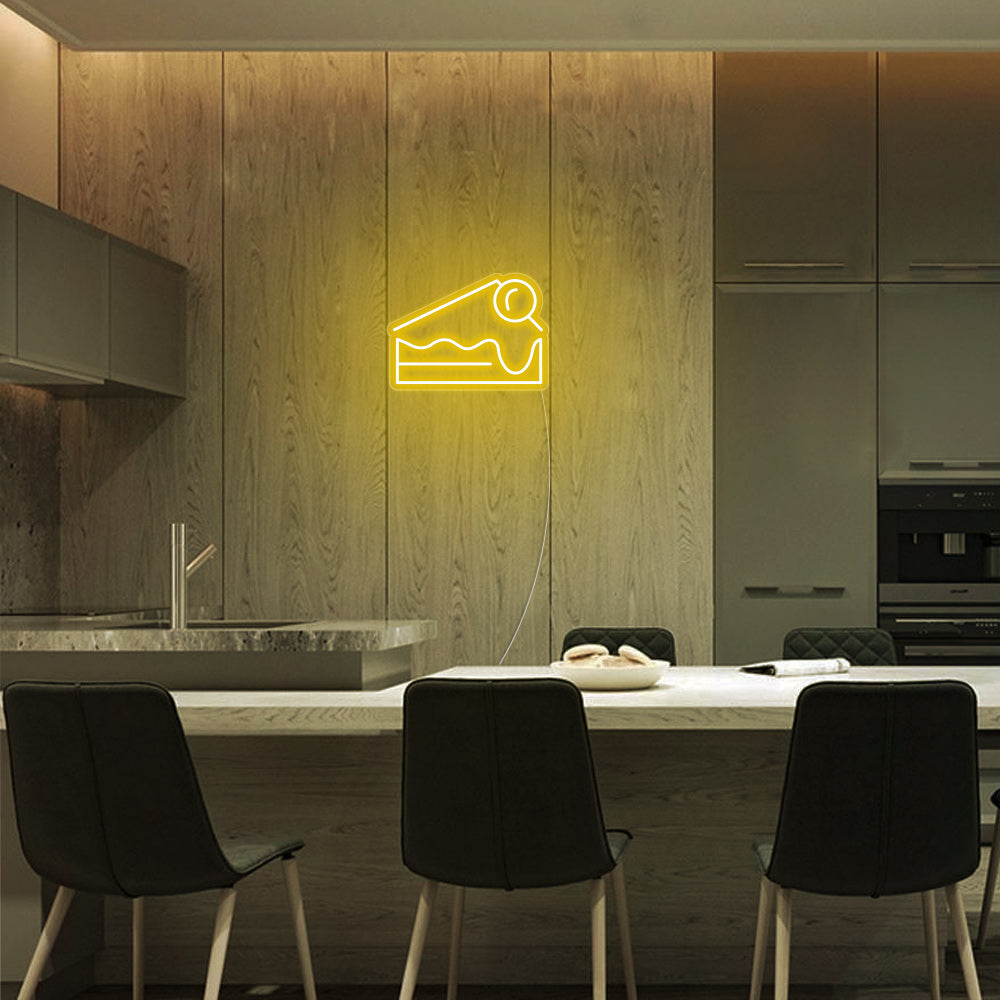 Mini Cheesecake LED Neon Sign in Yellow