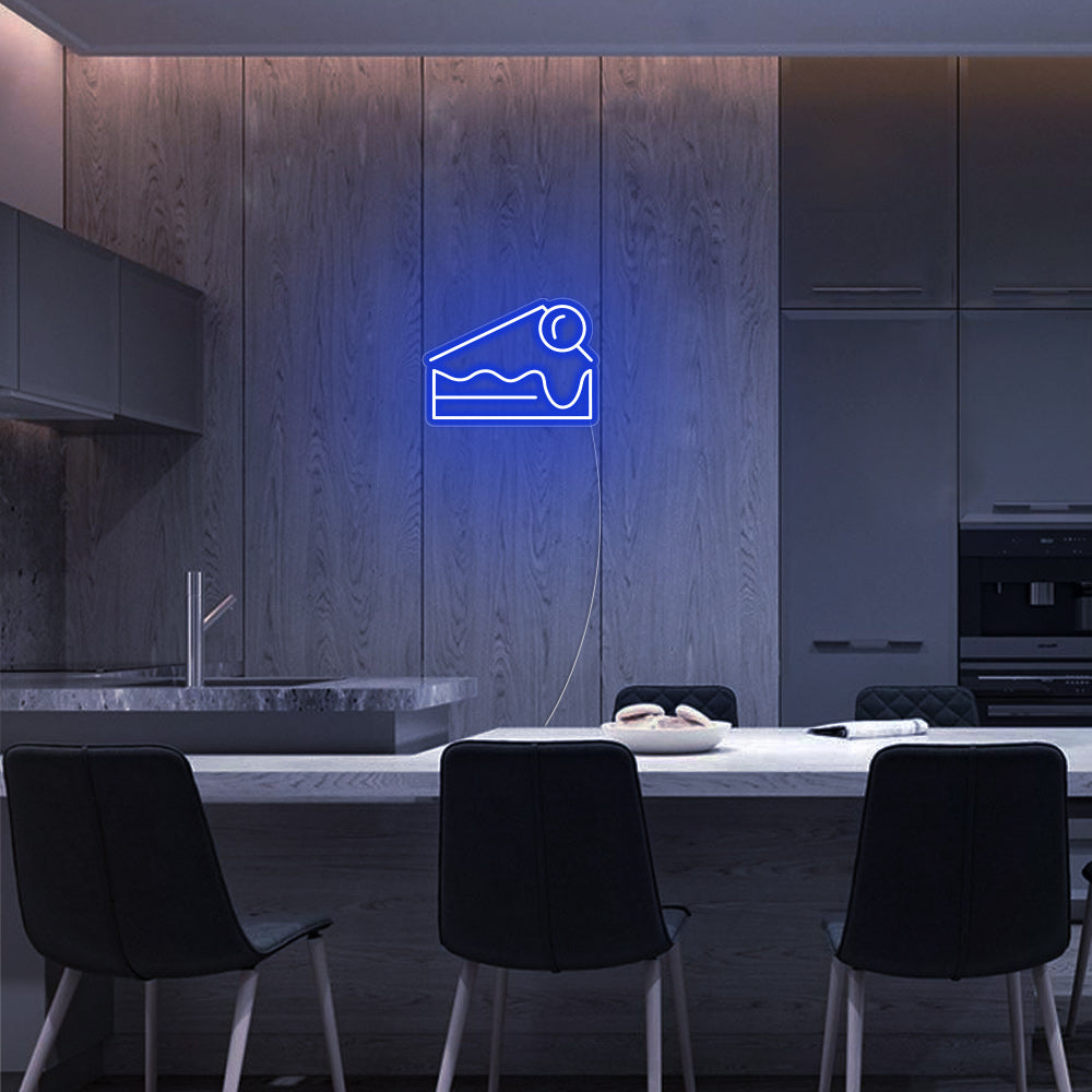 Mini Cheesecake LED Neon Sign in Blue