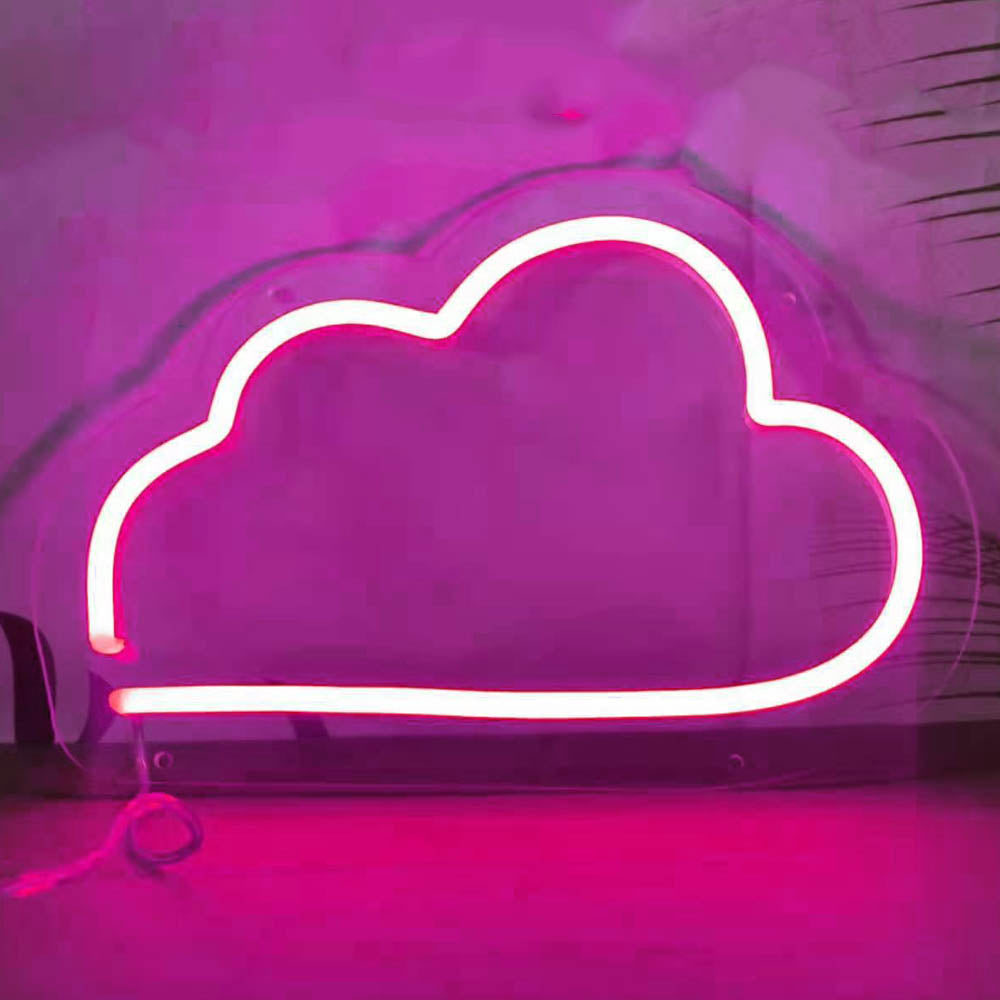 Mini Cloud LED Neon Sign in Hot Pink