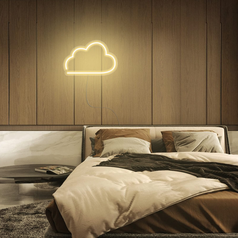 Mini Cloud LED Neon Sign in Yellow
