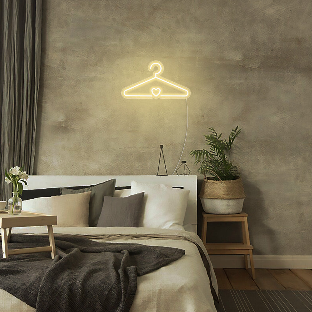 Mini Coat Hanger LED Neon Sign in Warm White