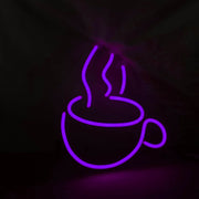 Mini Coffee Cup LED Neon Sign in Hot Pink