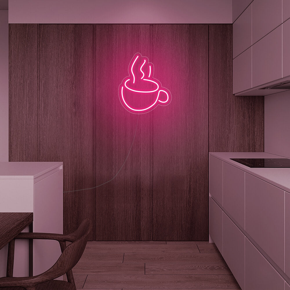 Mini Coffee Cup LED Neon Sign in Cool White