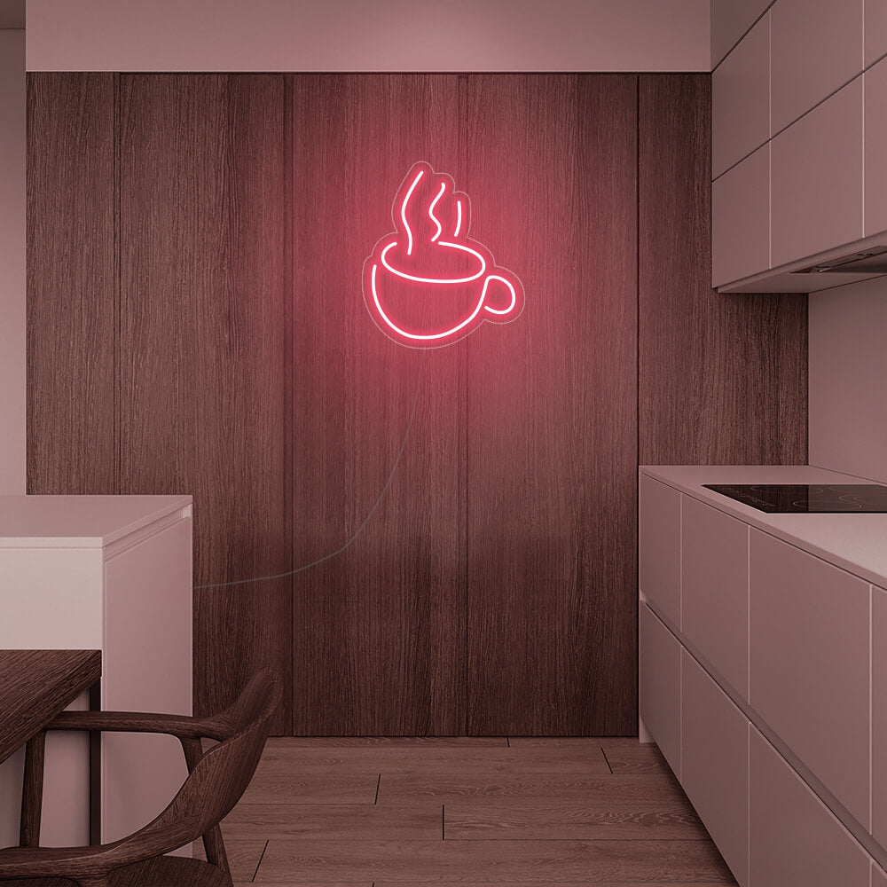 Mini Coffee Cup LED Neon Sign in Warm White