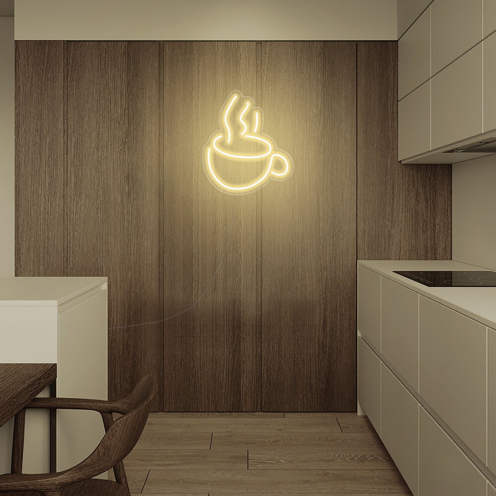 Mini Coffee Cup LED Neon Sign in Orange