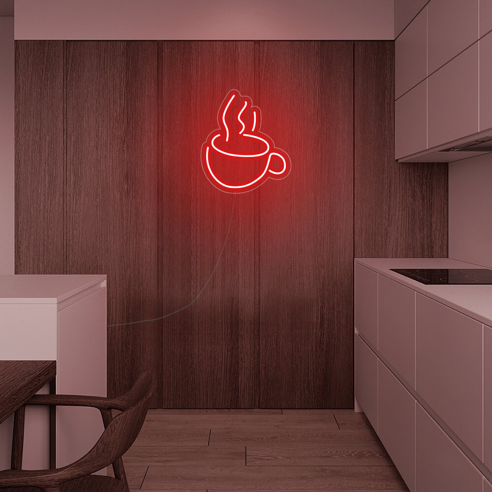 Mini Coffee Cup LED Neon Sign in Purple
