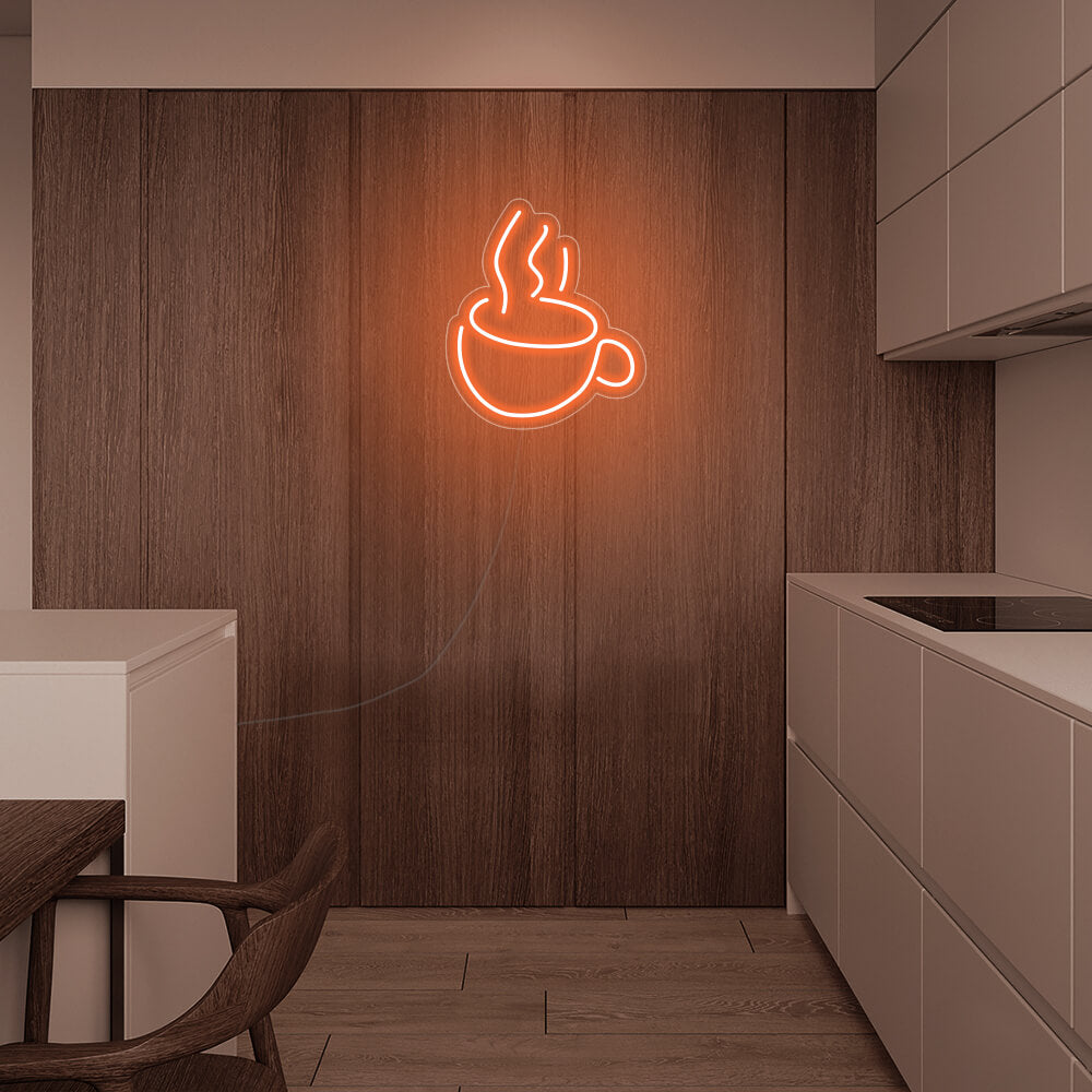 Mini Coffee Cup LED Neon Sign in Yellow
