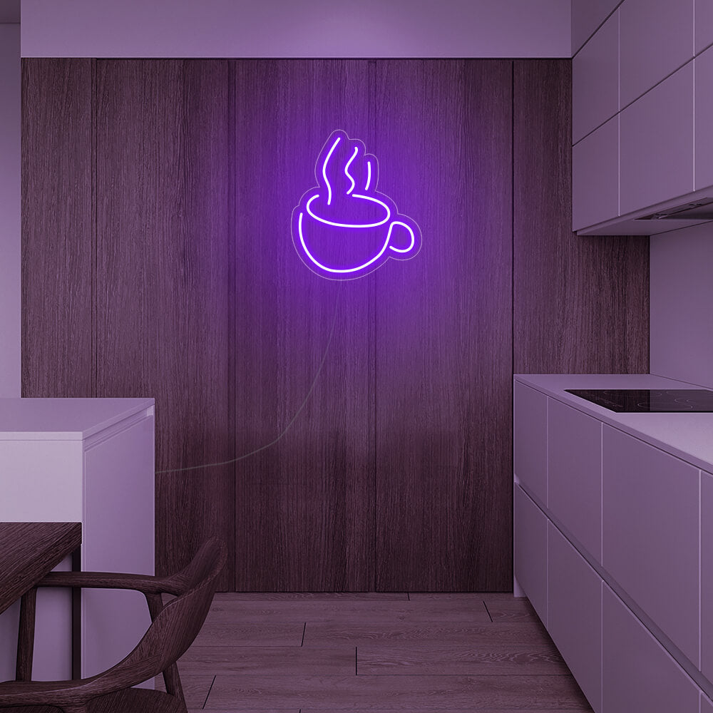 Mini Coffee Cup LED Neon Sign in Green