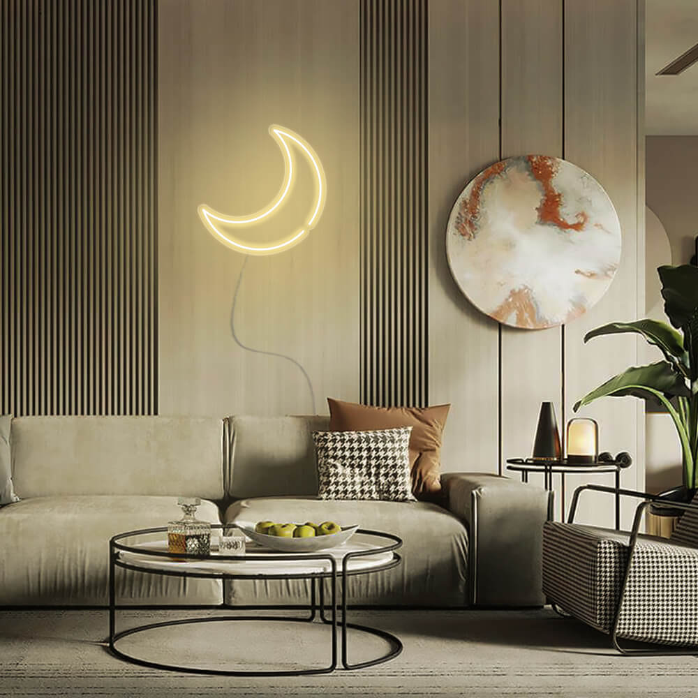Mini Crescent Moon LED Neon Sign in Warm White